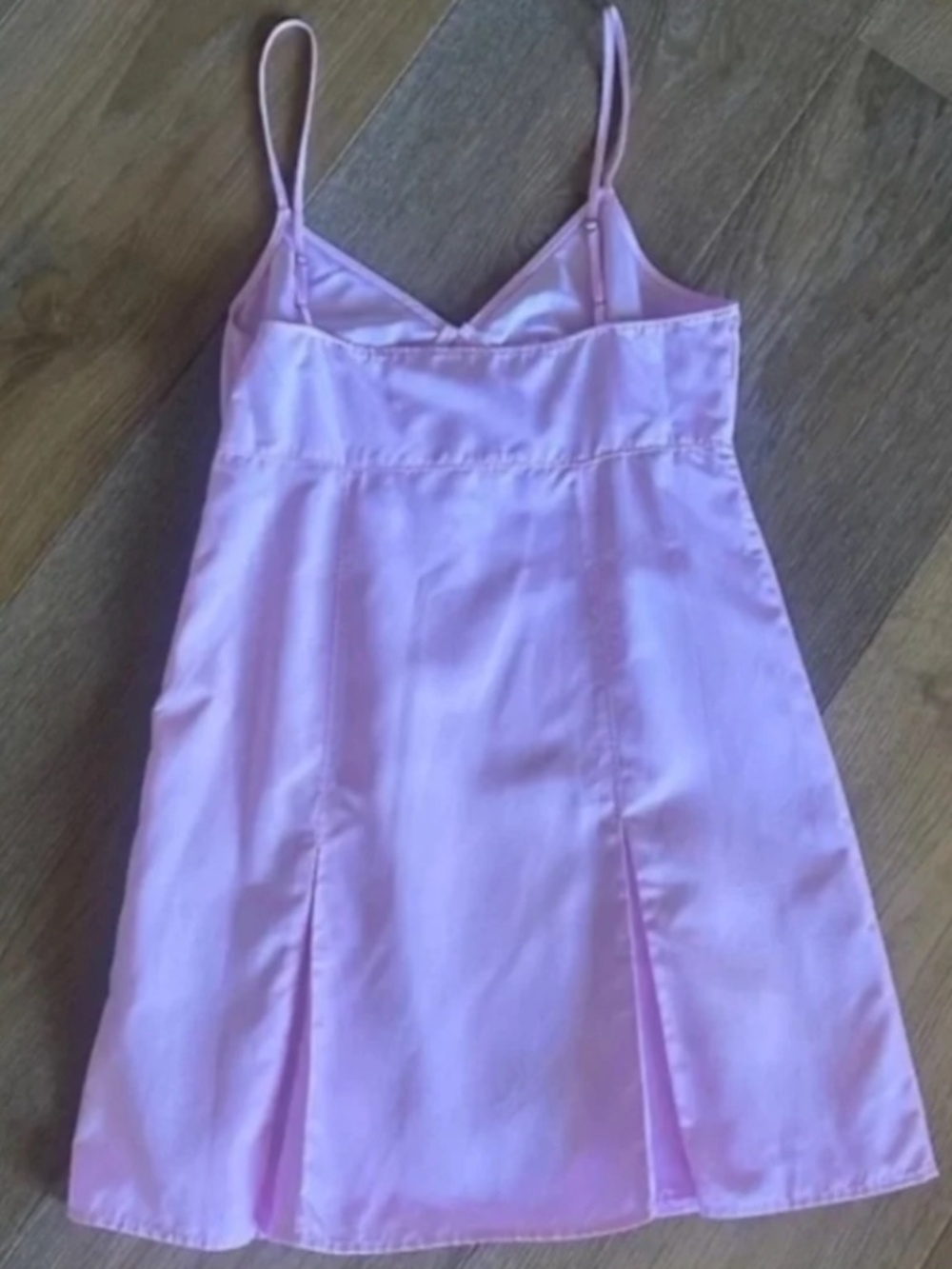 Open Edit Taffeta Pleated Sleeveless Mini Dress XS Pink Pirouette - Picture 5 of 9